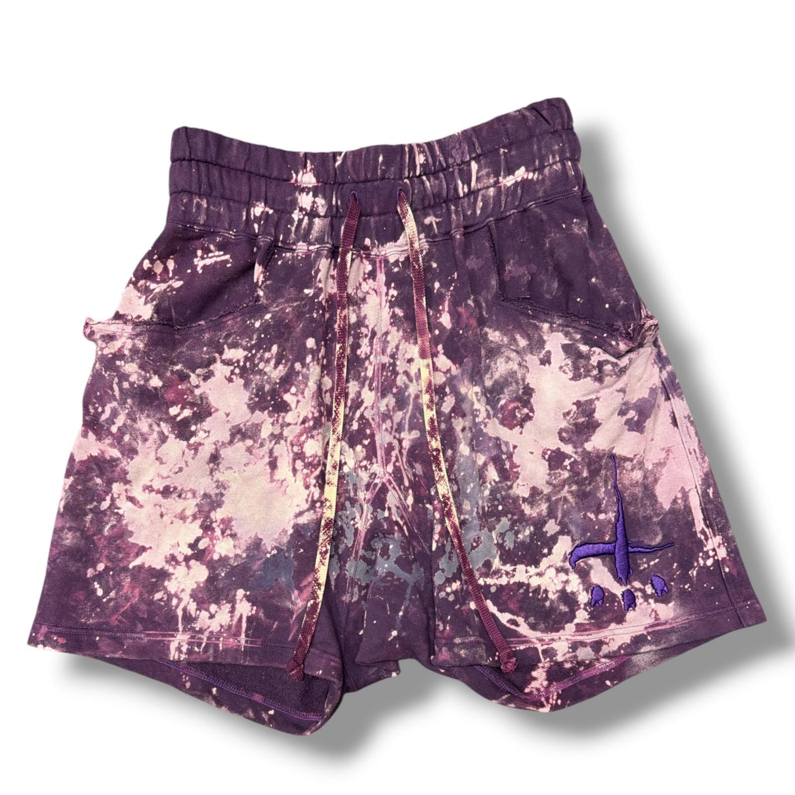 CVTVLIST USUAL BLEACH SHORTS ブリーチ加工 ショートパンツ ハーフパンツ カタリスト 2501080403 パープル 2 （20907M）