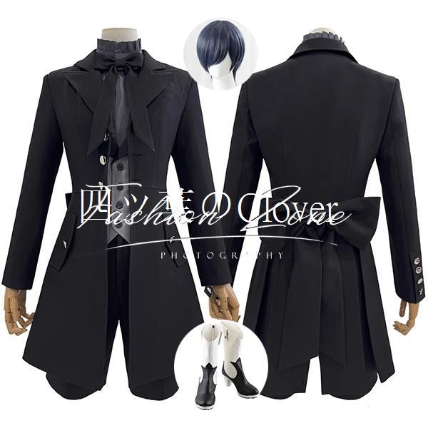 人気商品◆黒執事 風 シエルファントムハイヴ 小悪魔コスプレ衣装 ウィッグ 靴 コスチューム cosplay イベント 演出服 アニメ変装vs805