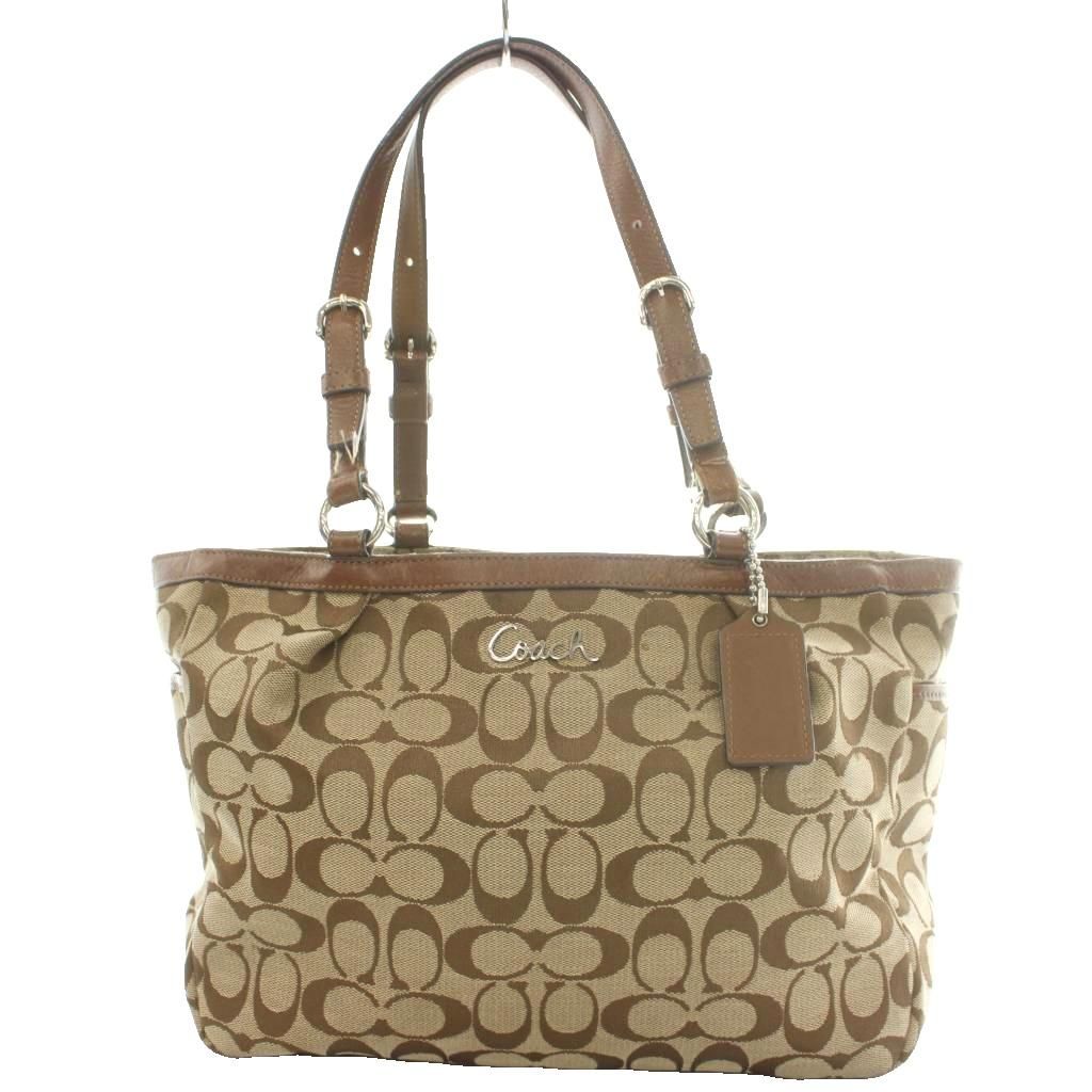 コーチ COACH トートバッグ ハンド シグネチャー柄 キャンバス レザー ロゴ ベージュ 茶 ブラウン F17726 /SS ■OS 10,286円