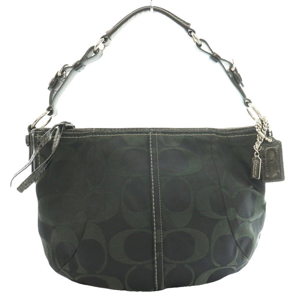 コーチ COACH シグネチャーホーボーバッグ ショルダーバッグ キャンバス レザー 黒 ブラック グレー 12675 /SS ■OS ■GY18 7,739円
