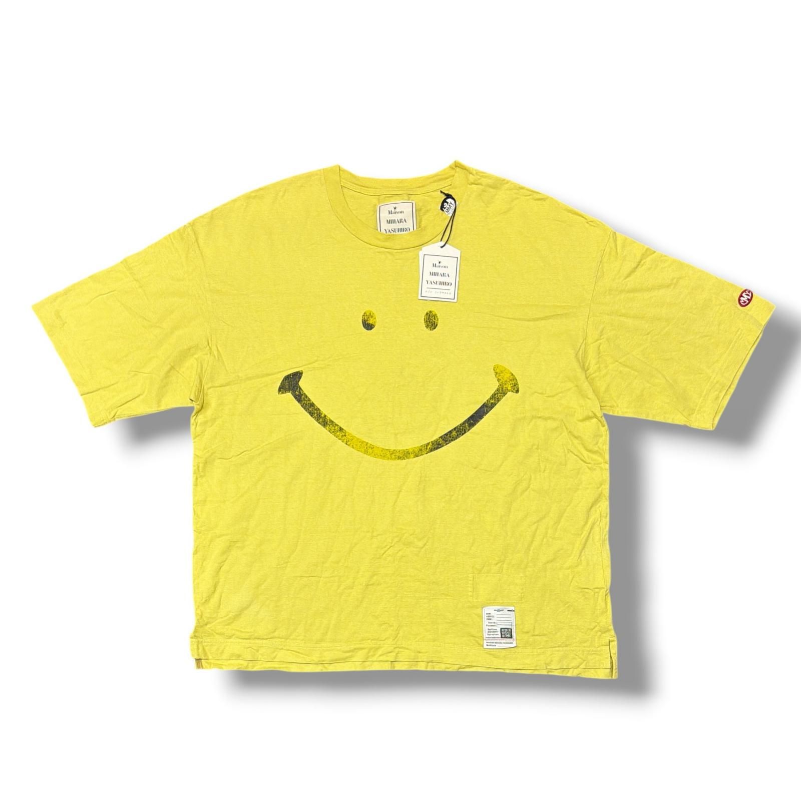 参考上代22000円 Maison MIHARA YASUHIRO 25SS SMILY FACE PRINTED TEE スマイルTシャツ 半袖プリントカットソー メゾンミハラヤスヒロ J14TS782-0 イエロー 50 （20922M）