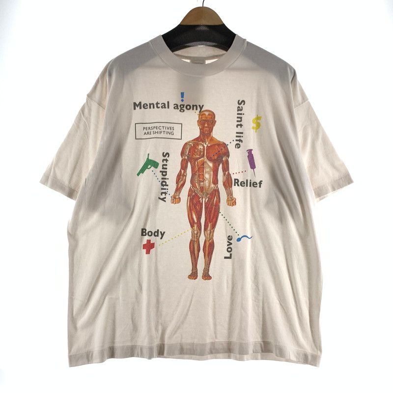 【中古品】 SAINT MICHAEL セントマイケル SM-MK8-0000-013 BODY SS T-SHIRT Tシャツ WHITE 人体 SIZE:XL 【140-260807-io-11-fuzh】