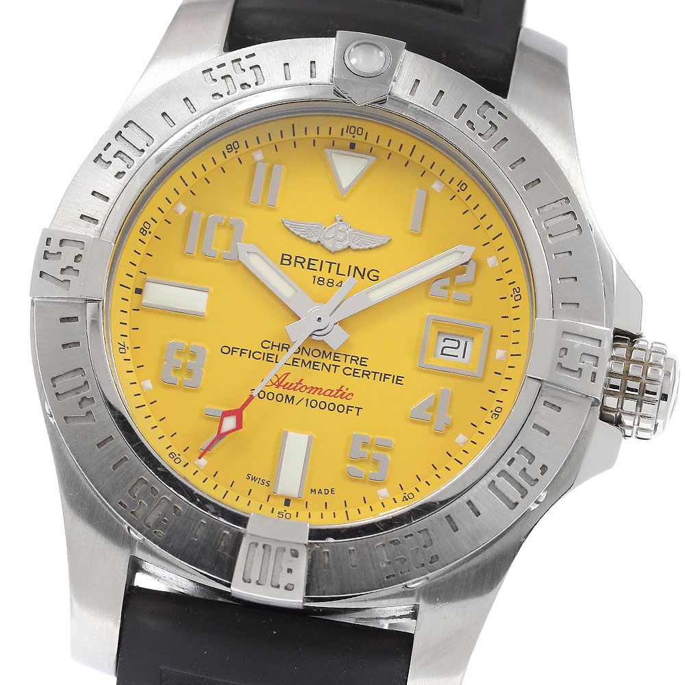 ベルト訳あり ブライトリング BREITLING A17331 アベンジャーII シーウルフ デイト 自動巻き メンズ 保証書付き_973994