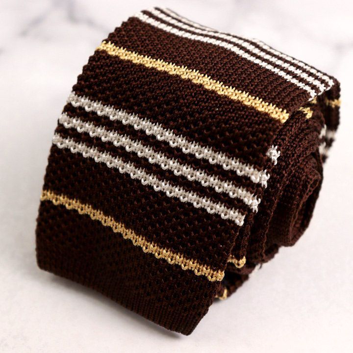 バーバリーブラックレーベル ブランド ネクタイ ボーダー柄 ニットタイ 角タイ ナロータイ シルク 日本製 PO メンズ ブラウン BURBERRY BLACK LABEL 【中古】 6,708円
