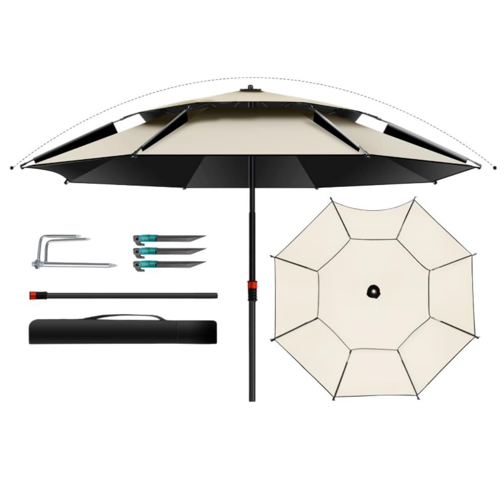 【人気商品】Vifxucyフィッシングパラソル、1.8m/2.0m/2.2m/2.4m/2.6m、万能防水、軽量で持ち運びやすい、折りたたみ式、釣り専用、UVカット、グラスファイバー製骨組み、アウトドア、キャンプ、バーベキュー、ビーチ、公園、ピクニック 6,061円