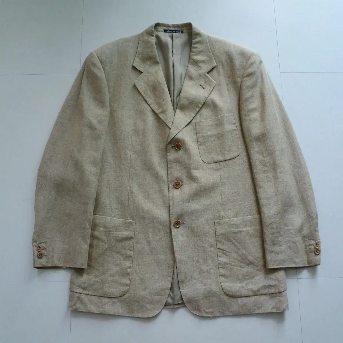 80s イタリア製 ヴィンテージ Valentino ピュア リネン 100% ジャケット 100 105