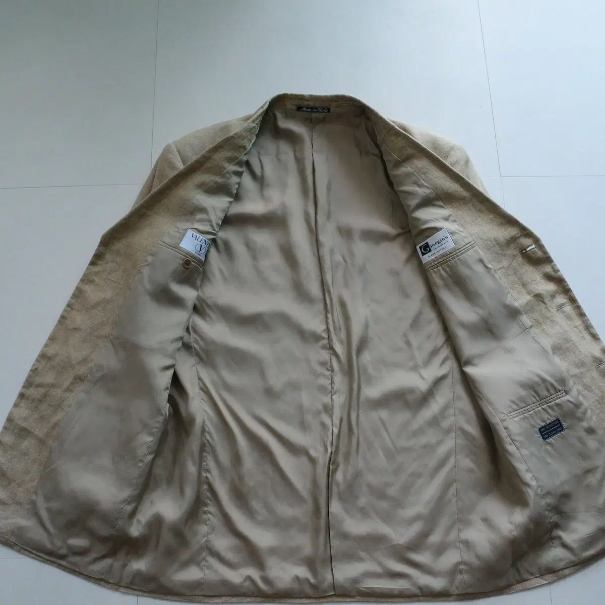80s イタリア製 ヴィンテージ Valentino ピュア リネン 100% ジャケット 100 105