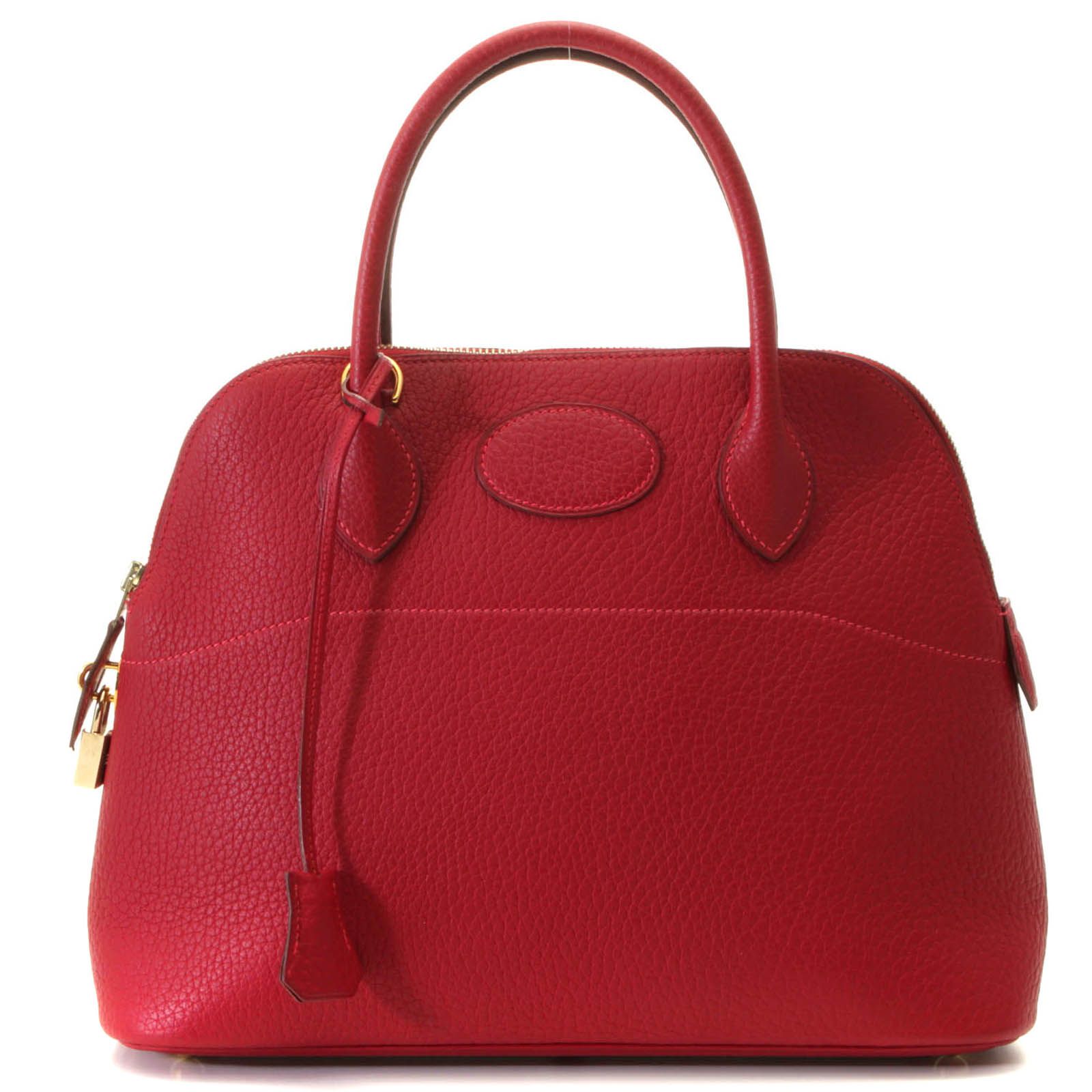HERMES エルメス ボリード31 ルージュヴィフ/GP フィヨルド □H 2004年刻印 【中古】【430】2143200676205