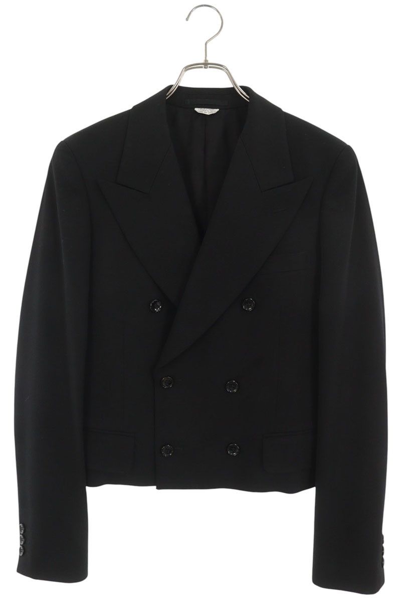 コムデギャルソンオムプリュス 26SS Wool Gabardine Cropped Double-Breasted Jacket PQ-J048 AD2025クロップドダブルテーラードジャケット メンズ S