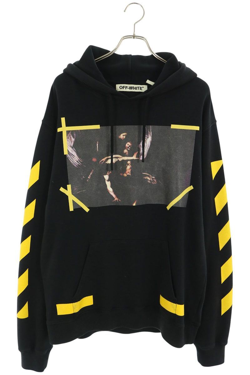 オフホワイト CARAVAGGIO HOODIE カラヴァッジオプルオーバーパーカー メンズ L