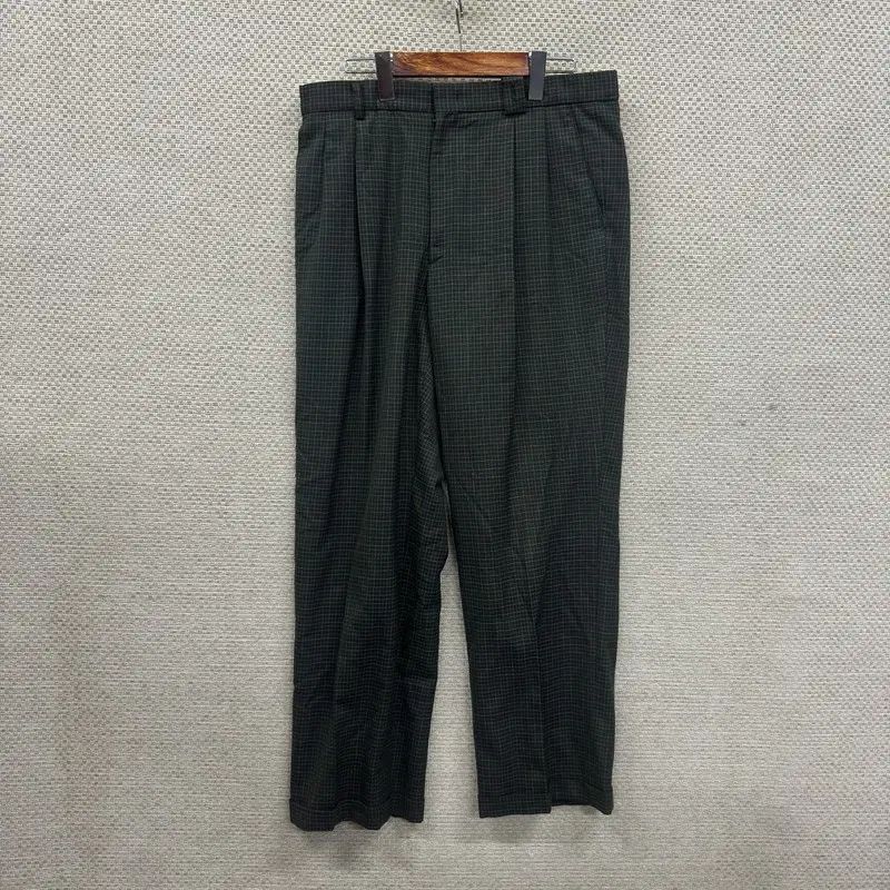 イヴ・サンローラン YSL CHECK スラックス ズボン 32インチ H01492