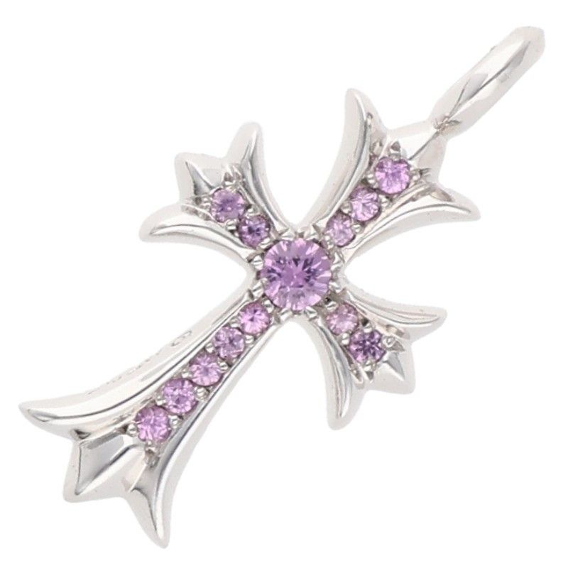 クロムハーツ 18K TNY CRSF P/SAP/タイニーファットクロス PAVEサファイアペンダントホワイトゴールドネックレストップ メンズ 4,521,670円