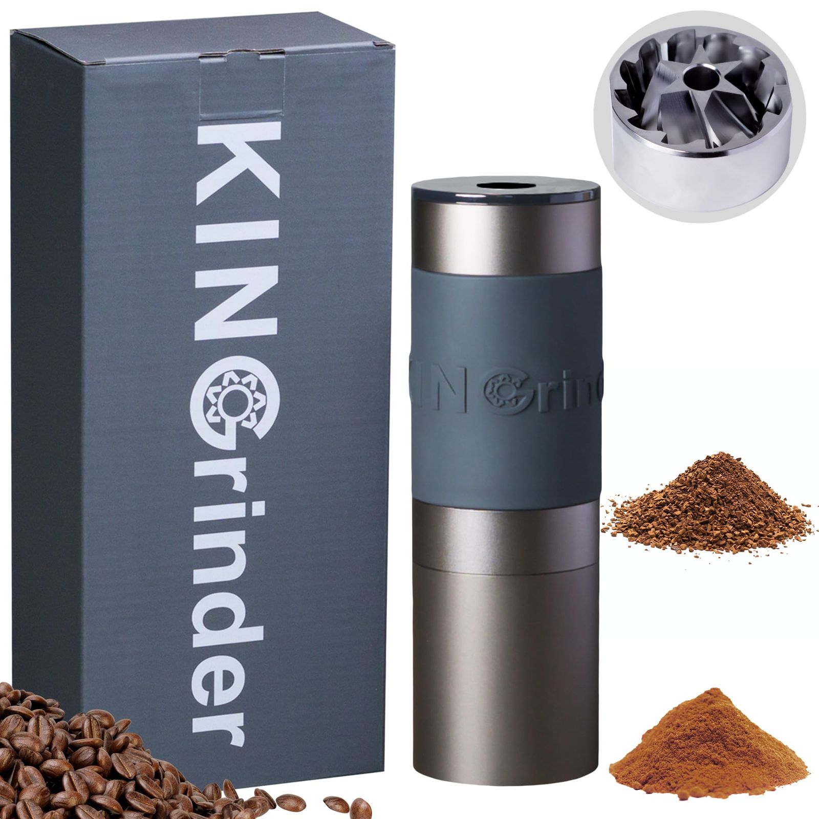 【グレイ】KINGrinder K1 手挽きコーヒーミル ストレートハンドル ステンレス刃 | ハンドドリップやエスプレッソなど、さまざまな抽出方法に対応する挽き目設定ym 531ca7bb