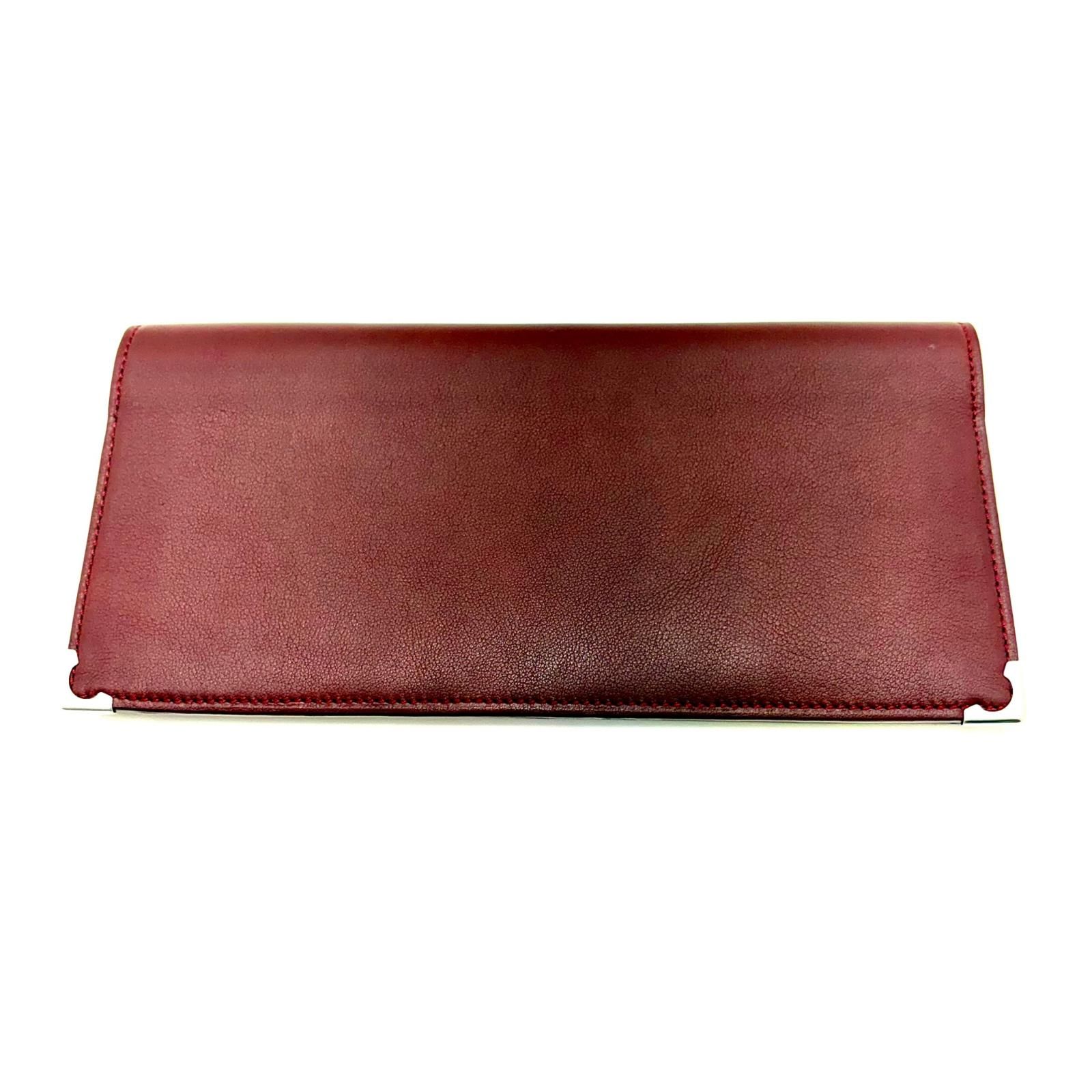 CARTIER カルティエ マストライン 長札入れ ボルドー レザー 二つ折り財布 レザー ボルドー レディース【中古】471