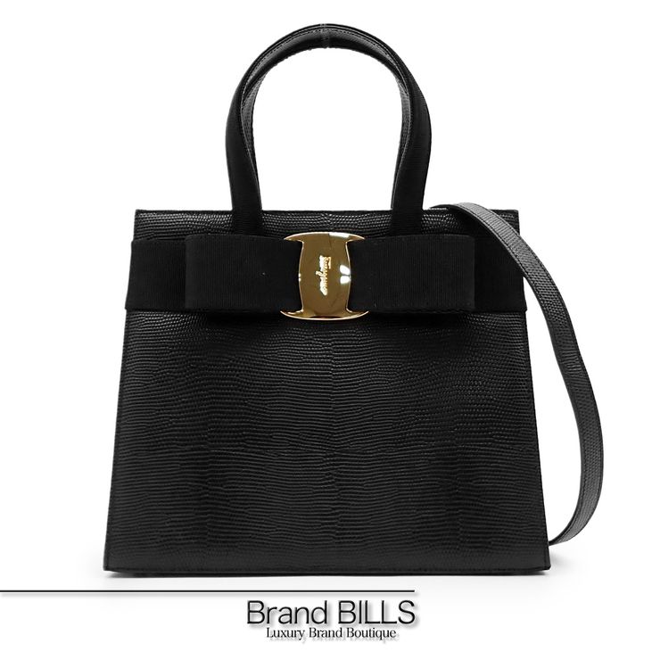未使用品 Salvatore Ferragamo サルヴァトーレフェラガモ ヴァラ 2wayバッグ 21 4178 カーフ リザードプリント NERO レディース