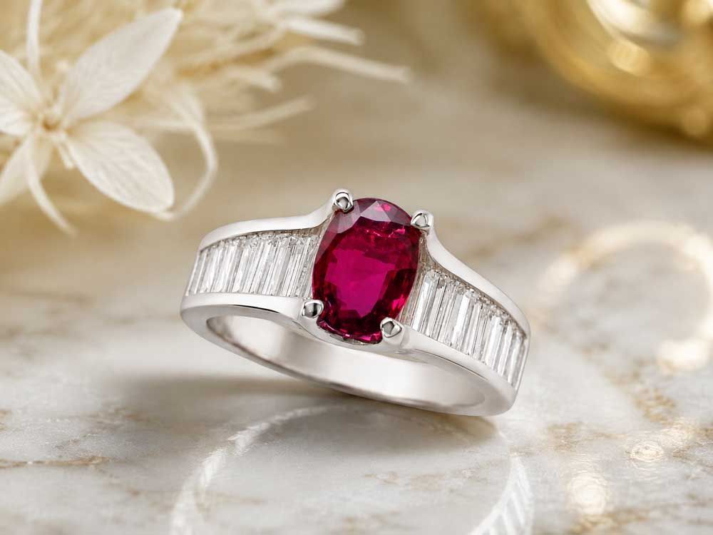 ルビー ダイヤモンドリング Pt900 6.13g 8.5号 中宝ソーティング付き　Jewelry Ruby0.90ct Dia0.98ct Ring