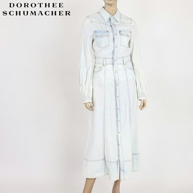 ドロシー・シューマッハ DOROTHEE SCHUMACHER レディース ロングワンピース デニムシャツワンピース ブルー系 イタリア製（サイズ/1）sk0008 33,202円