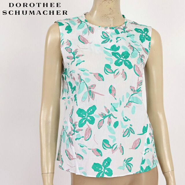 ドロシー・シューマッハ DOROTHEE SCHUMACHER レディース ノースリーブブラウス ウエスト後ろカットアウトノースリーブブラウス グリーン系（サイズ/2/3/4）sk0037