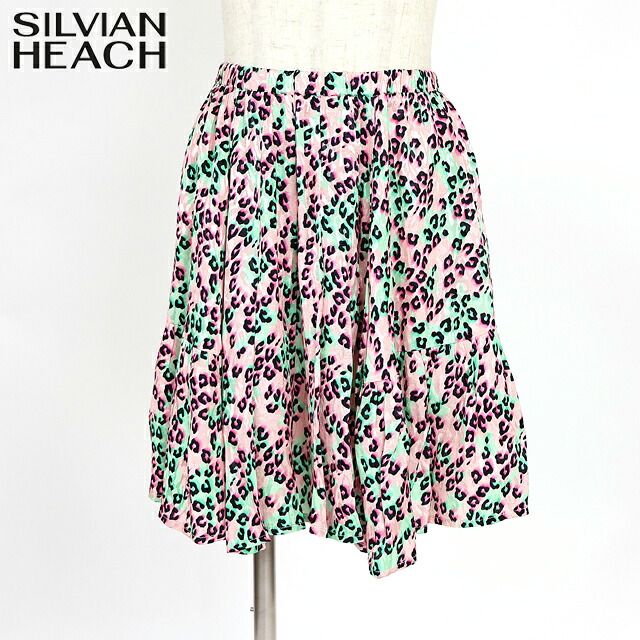 シルビアン ヒーチ SILVIAN HEACH レディース ミニスカート パステルレオパードプリントティアードスカート ピンク系（サイズ/42）uw1016