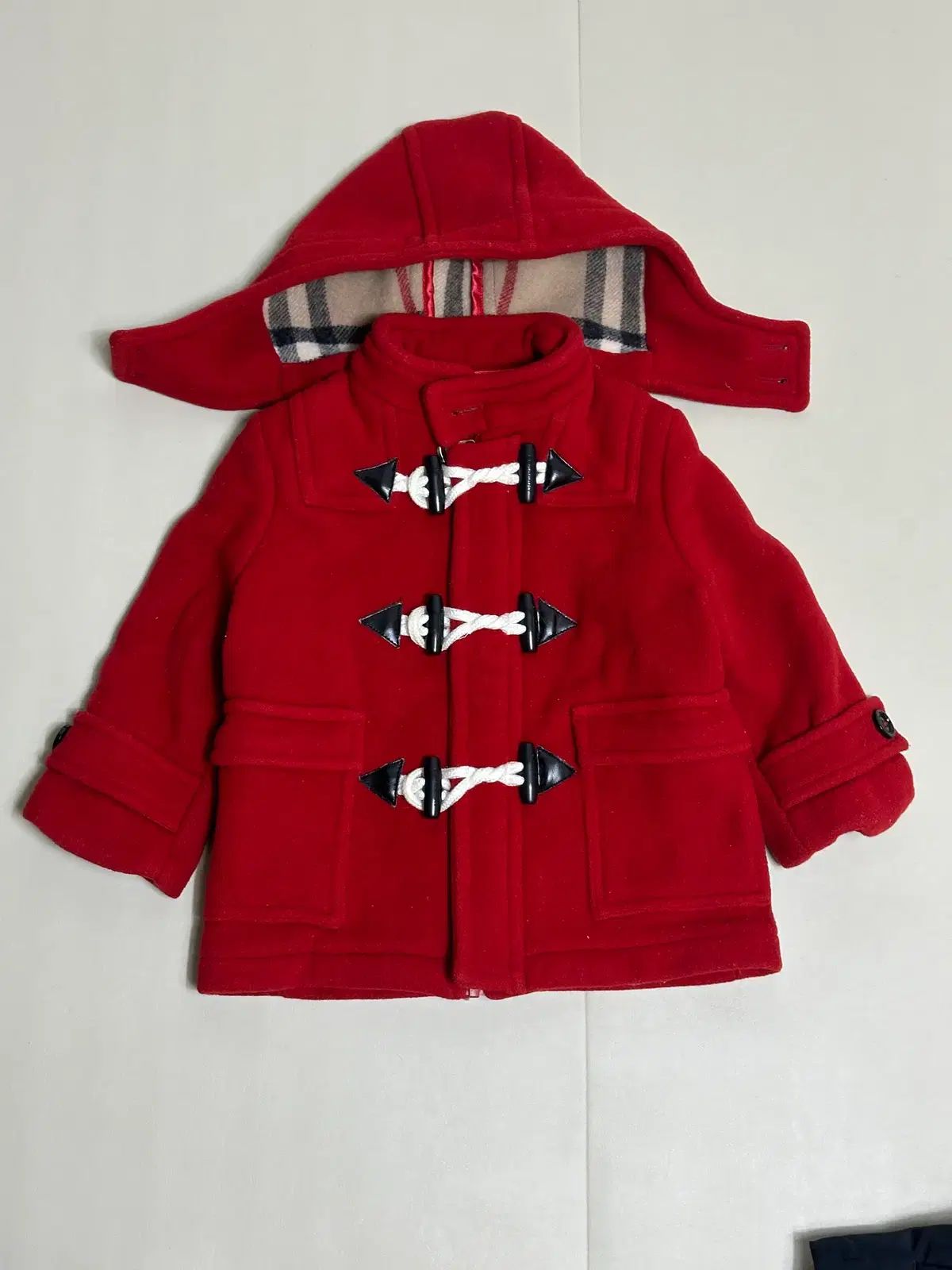 バーバリー キッズ レッド ダッフルコート 2y 7,869円