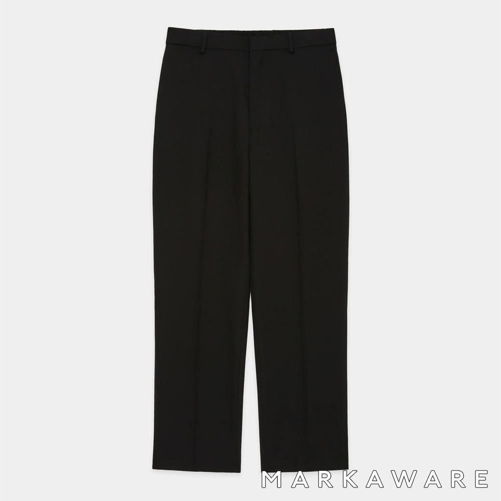 【MARKAWARE/マーカウェア】Flat Tapered Trousers - Black / 3/60 サバイバルクロス〓 - フラットテーパードトラウザーズ / A26C07PT01C【送料無料】
