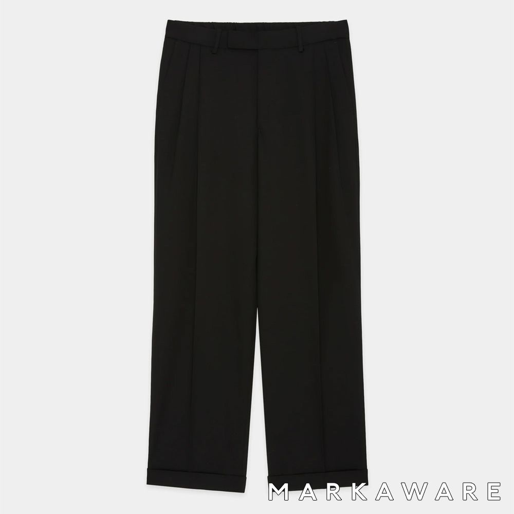 【MARKAWARE/マーカウェア】Double Pleated Semi Easy Trousers - Black /ダブルプリーテッドセミイージートラウザーズ / A26C07PT02C【送料無料】