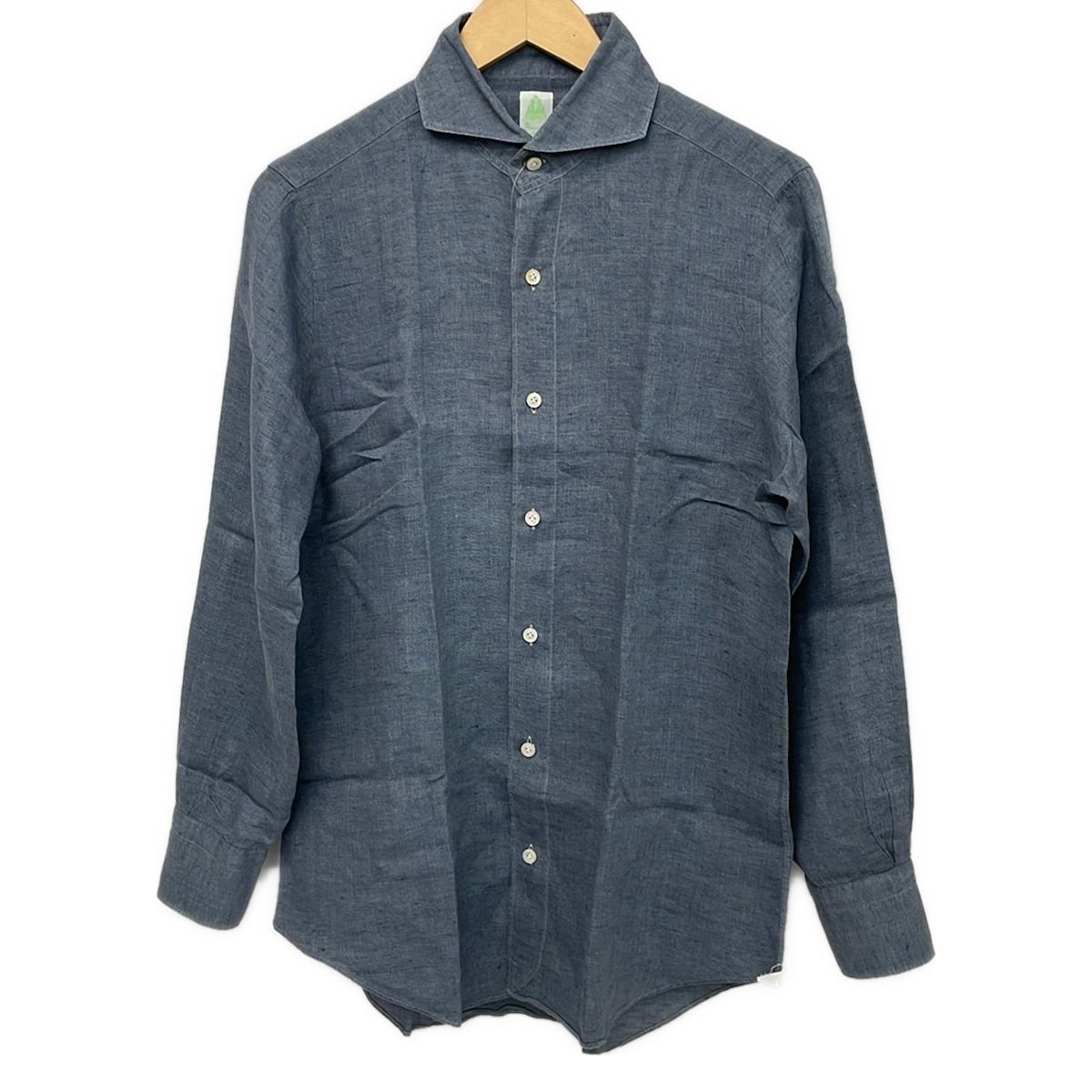 finamore(フィナモレ) 長袖シャツ サイズ40 M メンズ美品 - グレーネイビー
