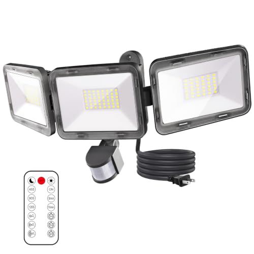 ★新品★CLY LEDセンサーライト 屋内/屋外使用可 人感センサー LED投光器 70W 昼白色 6500K フラッドライト リモコン操作 自動点灯/消灯 超高輝度 7000ルーメン 3灯式 IP66防水仕様 省エネ 明るい 爆光 防犯ライ c2589614