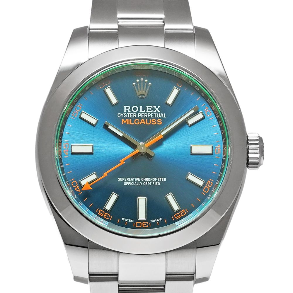 Zブルー 箱・2022年保証書付き ROLEX ミルガウス Ref.116400GV 中古品 メンズ 腕時計