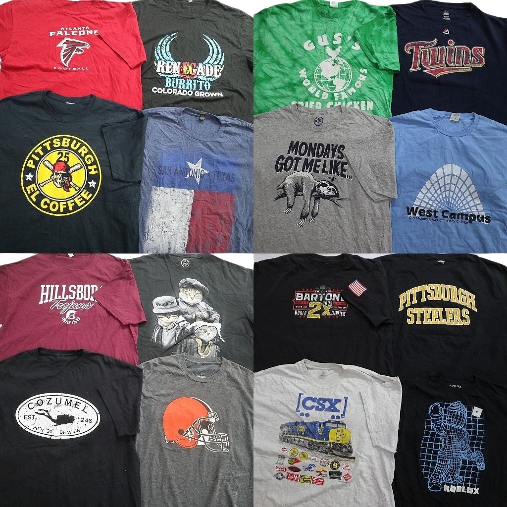 古着卸 まとめ売り プリント Tシャツ 16枚セット ( メンズ XL ) 星条旗 プロチーム NFL スティーラーズ フットボール 中古 古着 NG0392 13,206円