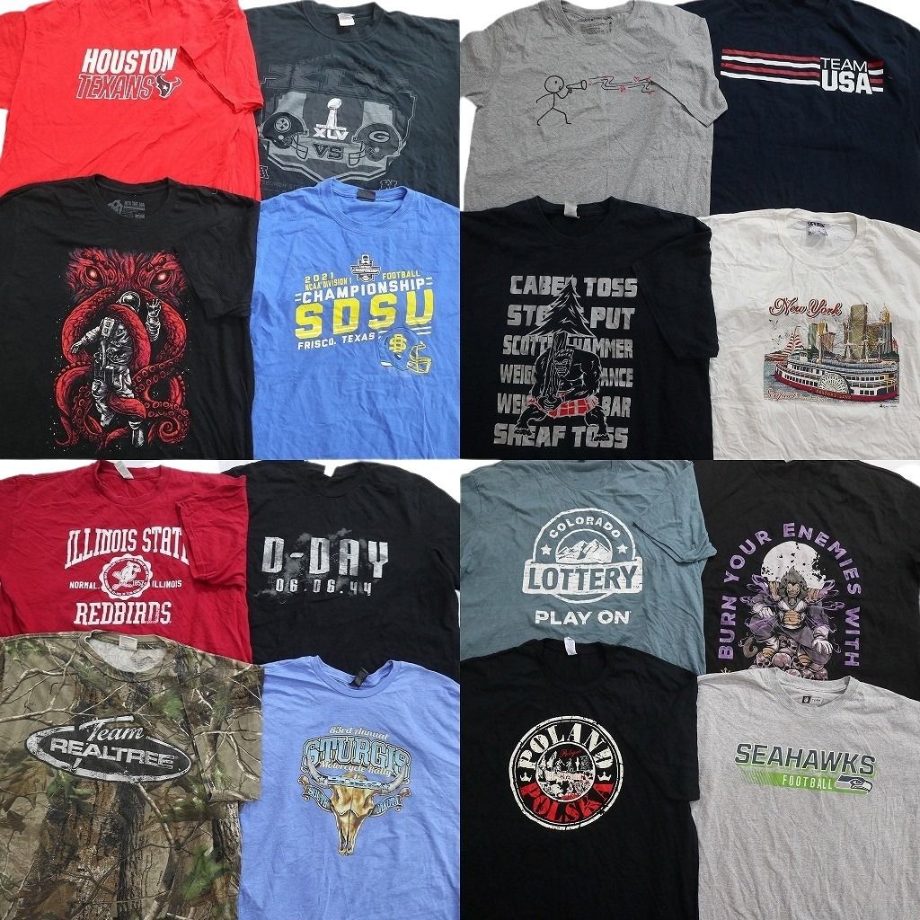 古着卸 まとめ売り プリント Tシャツ 16枚セット ( メンズ XL ) カレッジ風ロゴ プロチーム NFL シーホークス リアルツリー 古着 NG0393 13,206円