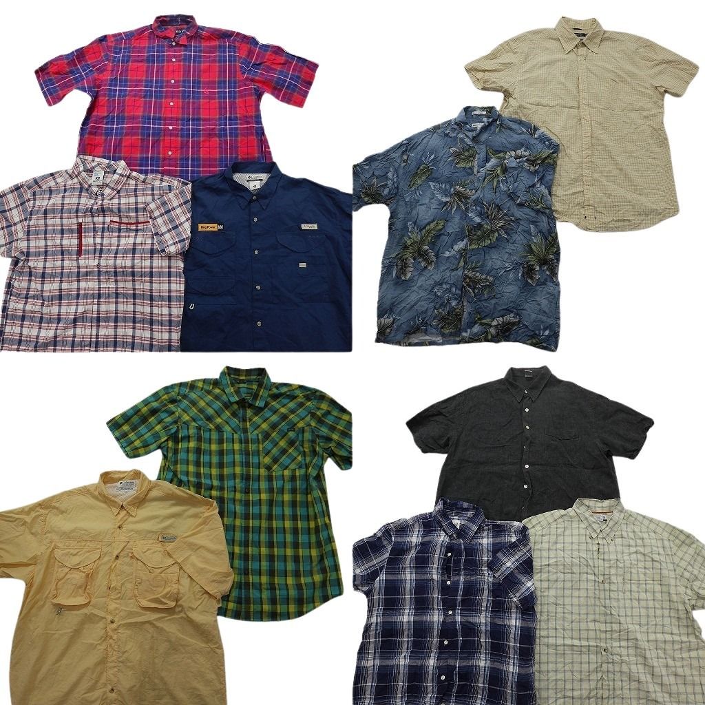 古着卸 まとめ売り ブランド 半袖シャツ 10枚セット ( メンズ XL ) コロンビア ノーティカ GAP エディーバウアー 中古 古着 NG0480 7,644円