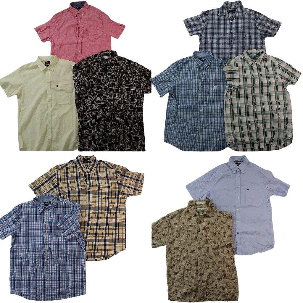 古着卸 まとめ売り ブランド 半袖シャツ 10枚セット ( メンズ M ) ノースフェイス トミーヒルフィガー チャップス 中古 古着 NG0501 7,350円