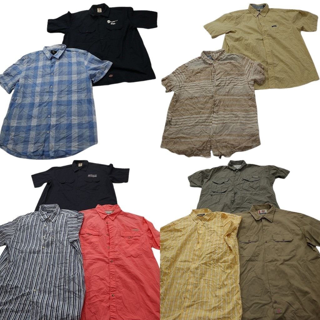 古着卸 まとめ売り ブランド 半袖シャツ 10枚セット ( メンズ XL ) ディッキーズ カベラス コロンビア カルバンクライン 中古 古着 NG0562 7,546円