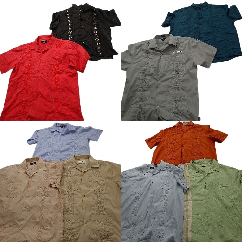 古着卸 まとめ売り キューバシャツ 半袖シャツ 10枚セット ( メンズ 2XL/XL ) ブラウン ラベンダー グレー オレンジ ネイビー 古着 NG0578 17,892円