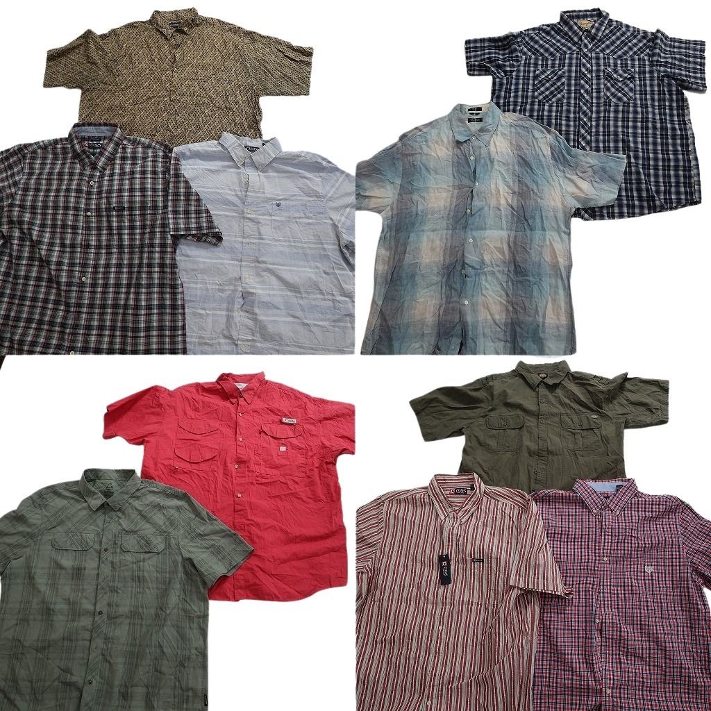 古着卸 まとめ売り ブランド 半袖シャツ 10枚セット ( メンズ 2XL ) チャップス ウールリッチ ノーティカ ディッキーズ 中古 古着 NG0585