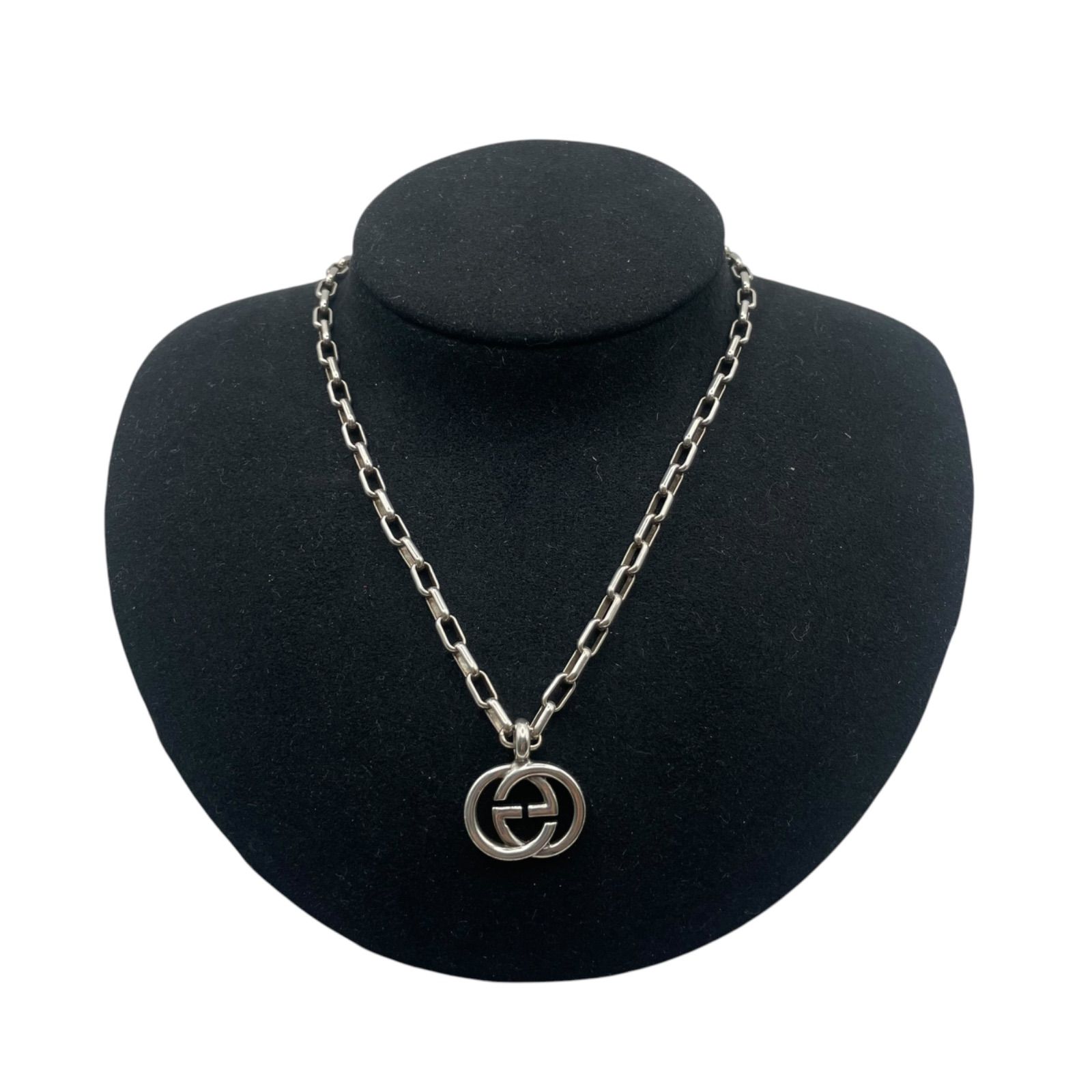 GUCCI グッチ インターロッキングG ペンダント ネックレス GGロゴモチーフ ペンダント 295710 J8400 8106 シルバー スターリングシルバー シルバー925 ボックスチェーン メンズ レディース ユニセックス ペアネックレス アクセサリー 21,460円
