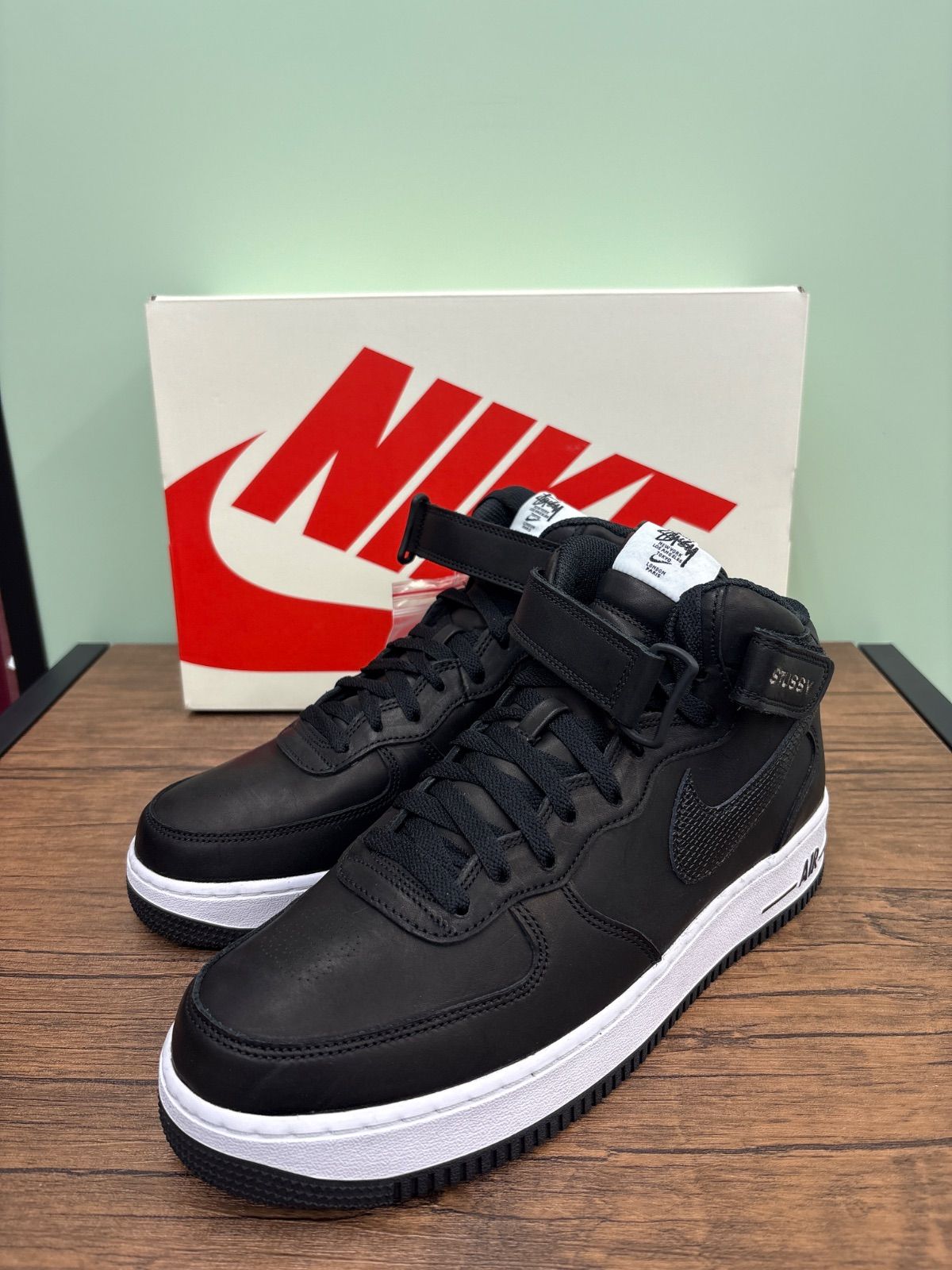 NIKE STUSSY AIR FORCE 1 '07 MID SP スニーカー エアーフォース ブラック 28.0cm 送料無料♪
