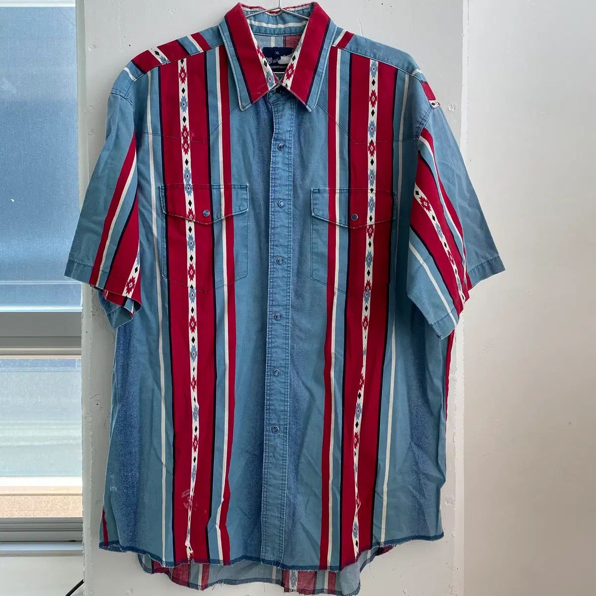 (XL) ヴィンテージ 90s ラングラー ナバホ パータン ウェスタン 半袖 Tシャツ