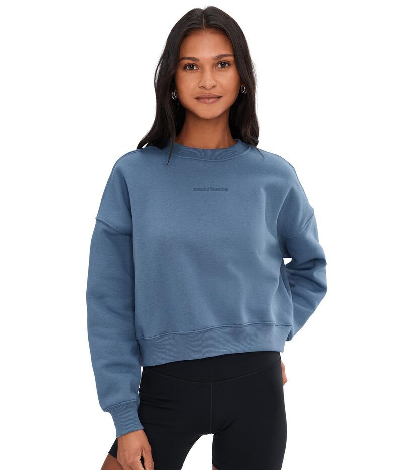 ブルックス レディース トップス シャツ スウェット クロップド Brooks Movement Cropped Sweatshirt Steel Blue ブルー