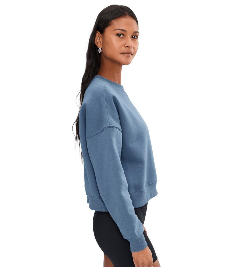 ブルックス レディース トップス シャツ スウェット クロップド Brooks Movement Cropped Sweatshirt Steel Blue ブルー