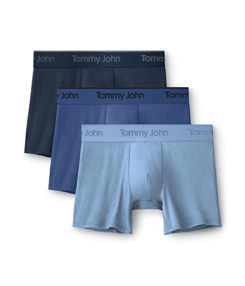 トミージョン メンズ アンダーウェア ボクサーパンツ Tommy John Second Skin Modal 4 Boxer Brief 3pack Dress Blues Bl 14,950円
