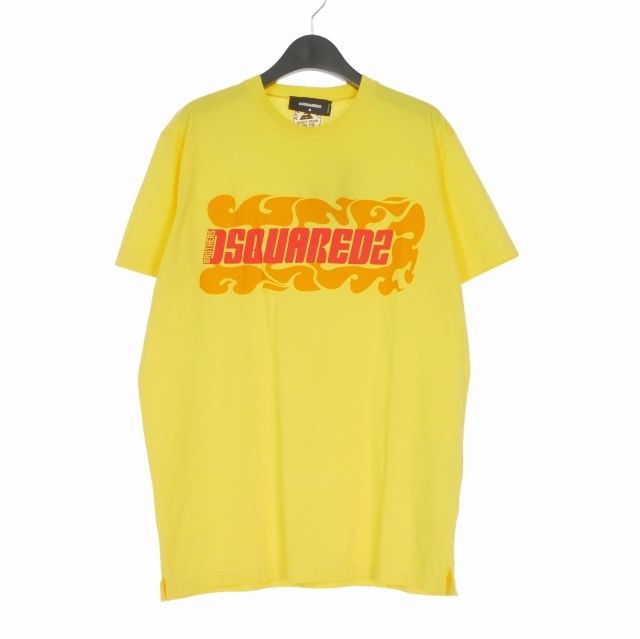 ディースクエアード DSQUARED2 22SS WAVE LOGO SLOUCH Tシャツ カットソー 半袖 M イエロー 黃 S71GD1172 国内正規