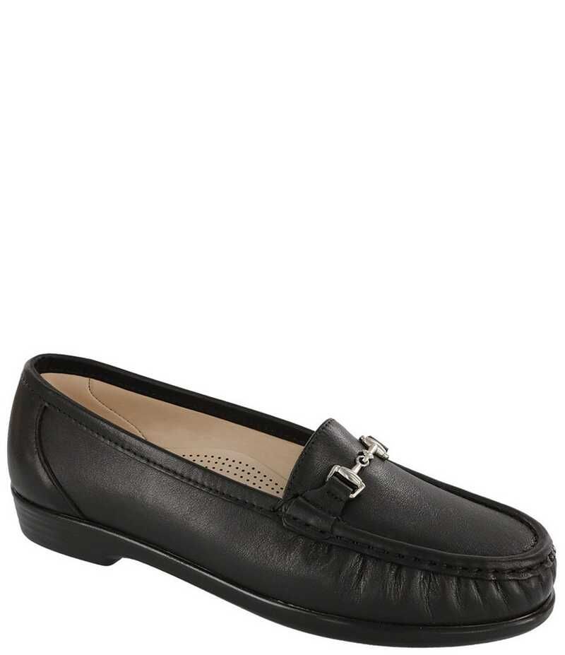 サス レディース シューズ パンプス レザー ローファー SAS Metro Bit Leather SlipOn Loafers Smooth Black ブラック
