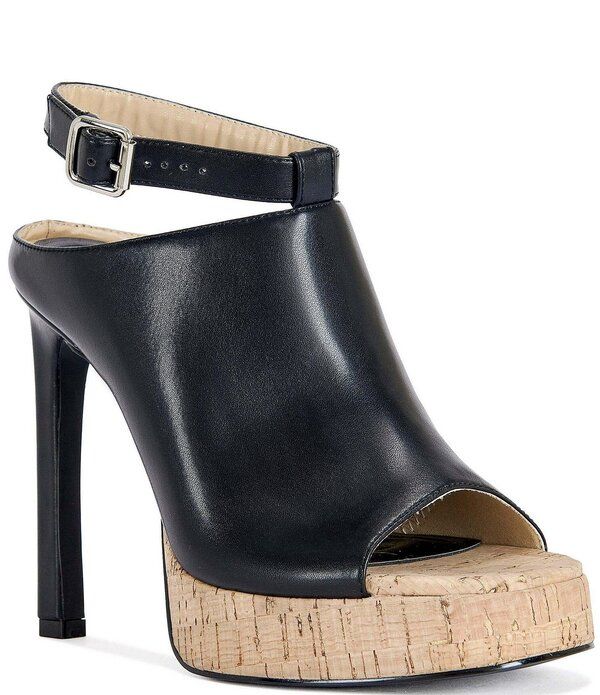 アザレア ワン レディース シューズ サンダル プラットフォーム アンクル Azalea Wang Maelie Ankle Strap Cork Platform Dressandals Black