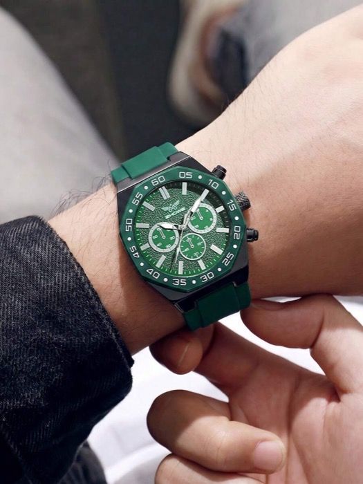 Watch Men's Quartz Men's Watch Innovative Design Sport Casual Fashion Adjustable Strap Mix Scale Roundle Suitable for Everyday Wear, Back to School Season, Timekeeping, Birthday Gifts, Ideal Choice for Friends (Watch Box