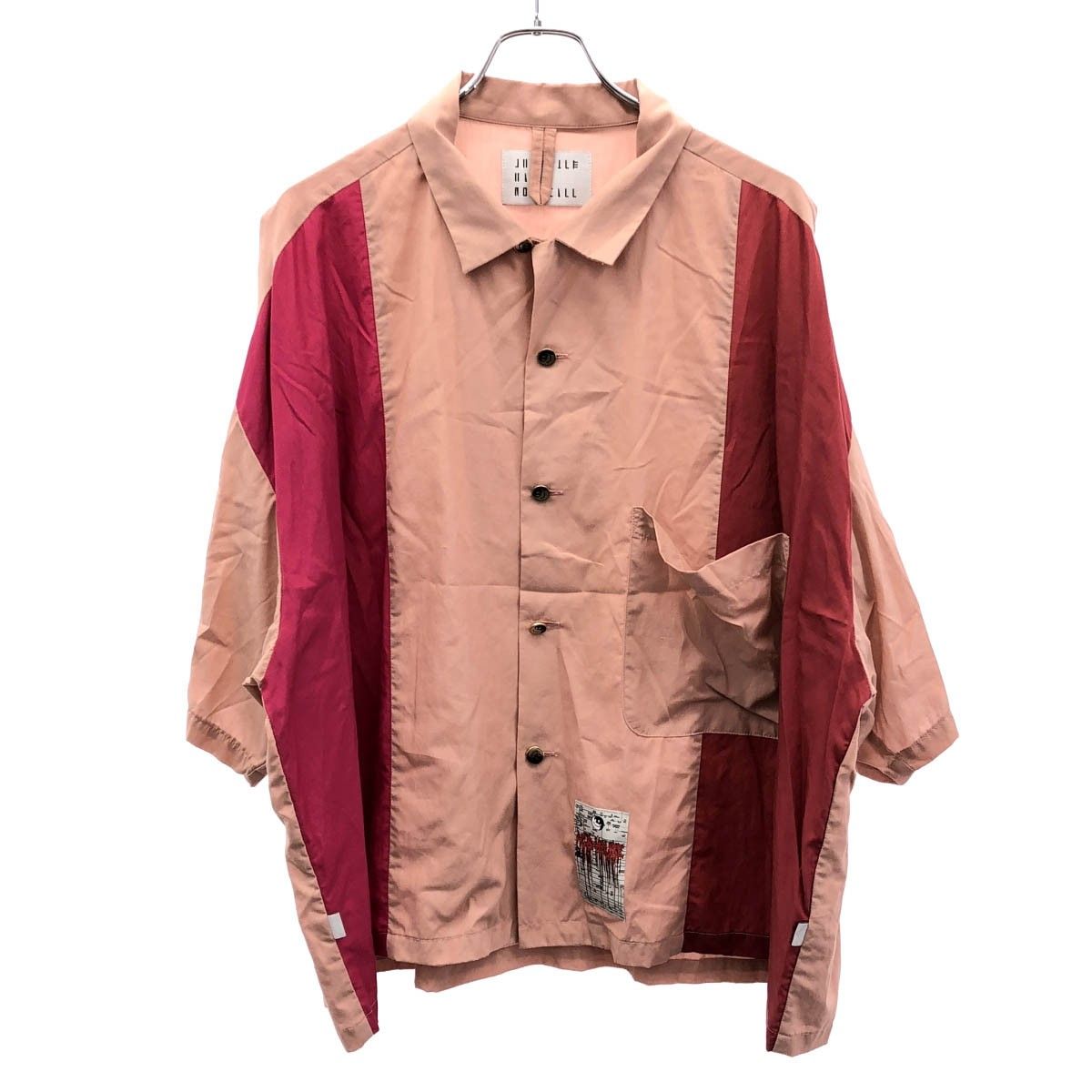 JUVENILE HALL ROLLCALL ジュヴェナイルホールロールコール 21SS Open collar crazy shirt パネル切替オープンカラーシャツ 1551 ピンク F