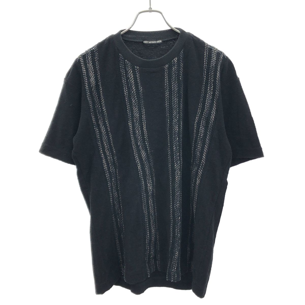 ISSEY MIYAKE MEN イッセイミヤケ メン メッシュニット切替パイルTシャツ ME01JK243 ブラック 3 9,433円