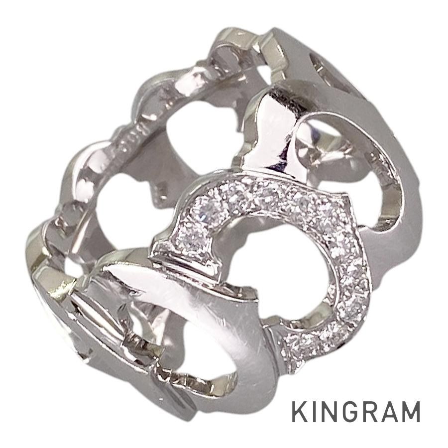 カルティエ Cartier C ドゥ K18WG ダイヤモンド 16号(56) リング ss【中古】