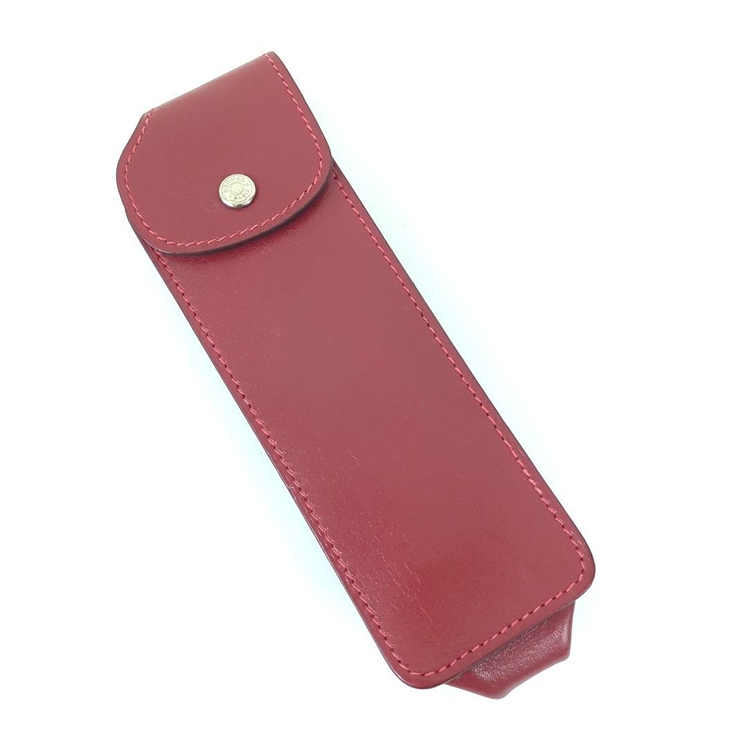 エルメス HERMES ペンケース 筆箱 クシュベル レザー レッド 刻印あり エルメス HERMES ペンケース 筆箱 クシュベル レザー レッド 刻印あり